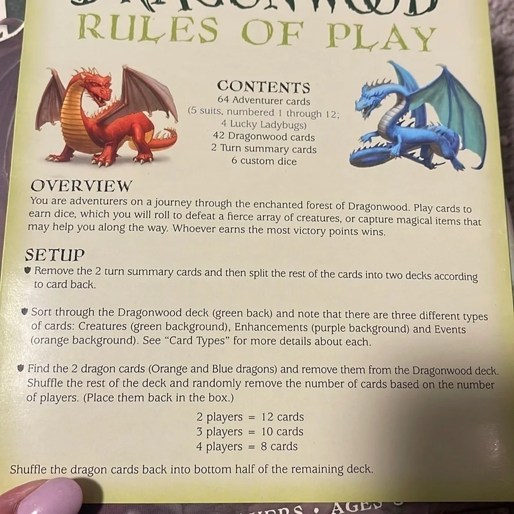 Dragonwood: A Game of Dice & Daring Fantasy Board Game - Gamewright open box